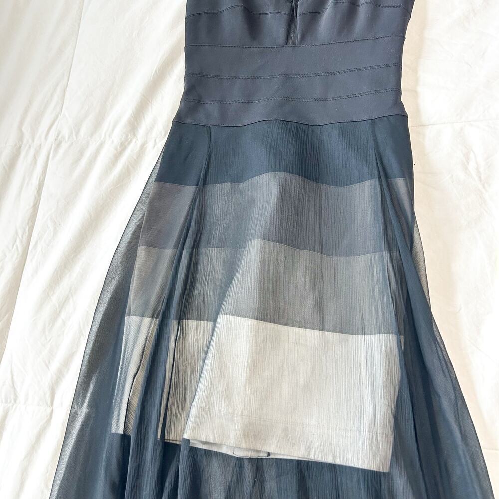 BCBGMAXAZRIA Alai Black Silk Bandage Illusion Mesh Maxi Dress Sleeveless Size S - Picture 7 of 12